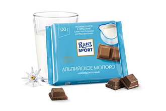 Шоколад Ritter Sport альпийское молоко 100 гр.