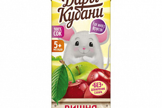 Сок яблочно-вишневый восстановленный освет. Дары Кубани 0,2л.