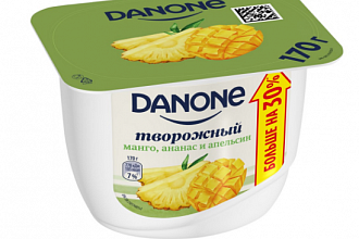 Продукт творож. МангоАнанасАпельсин 3,6% DANONE БЗМЖ 130гр.