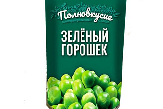 Горошек зеленый "Полновкусие" Гост (ж/б) 400гр. 