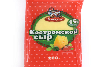 Сыр Костромской 45% 200гр. фасов. УВА 1/12 милково