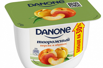 Продукт творож. ПерсикАбрикос 3,6% DANONE БЗМЖ 130гр.