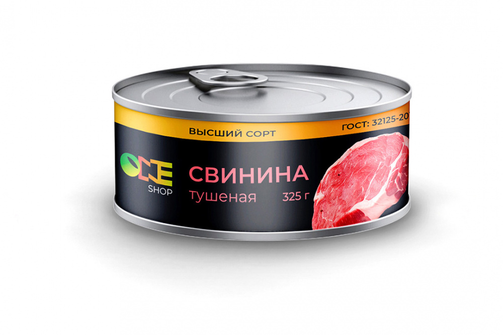 Свинина тушеная высший сорт One Shop ж/б 325 г.