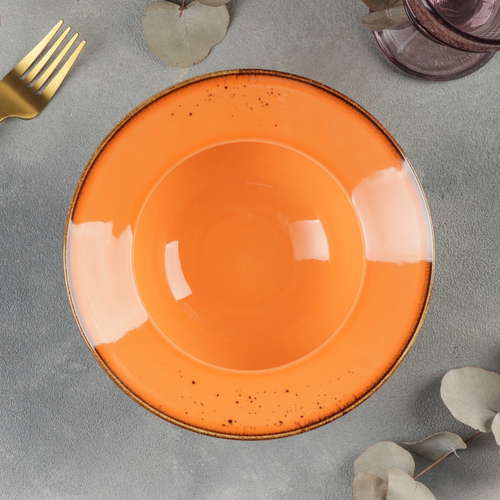 Тарелка для пасты Magistro «Церера», 400 мл, d=19,5 см, цвет оранжевый