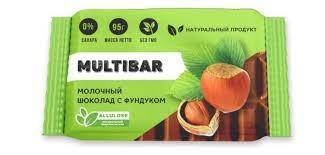 Шоколад мол. с фундуком Multibar без сахара 95гр./12шт.