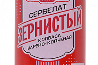 КуМК Колбаса варено-копченая Сервелат Зернистый 400 г