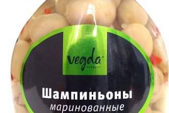 Шампиньоны маринованные целые Vegda product 270 мл стекло Вега