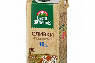 Сливки пит стерилиз 10% 1/24/0,2 кг/Село Зеленое