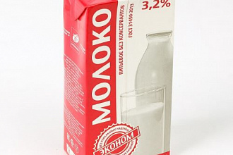 Молоко Эконом 1 л 3,2% ТБА БЗМЖ