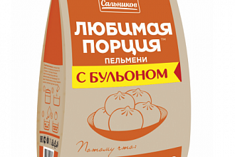Пельмени "Любимая порция" с бульоном (колобки) 800г/6 шт Сальников