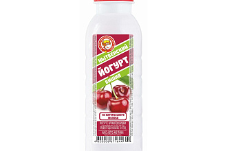 Йогурт с ароматом вишни с м.д.ж. 2,5% по ГОСТ 31981-2013, пл/бутылка 400г., МЗН