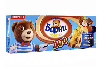 Пирожное Барни медв-к DUO шоколад и орех 150гр.