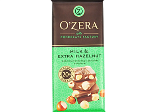 Шоколад О ZERA молочный "MILK&Extra Hazelnut", 90 г