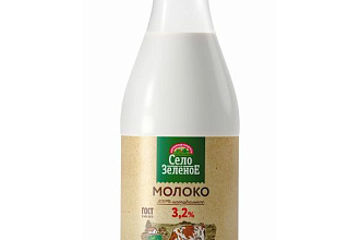 Молоко Село Зеленое 3,2 % 930 г пэтбутылках6