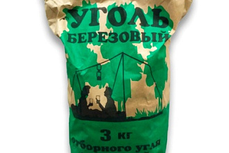 Уголь березовый в мешке 3 кг Уральский ТХ