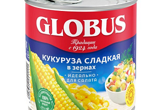 Кукуруза сладкая в зернах ГЛОБУС 340гр.