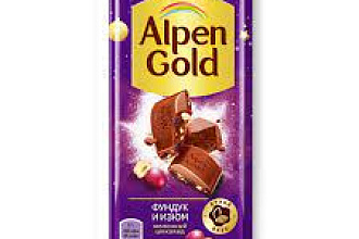 Шоколад Альпен Голд Фундук/изюм 85гр. 1*22