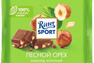 Шоколад Ritter мол лес орех 100гр