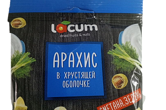 Арахис в хруст. оболочке со вкусом Сметана и Зелень 40гр Lacum 