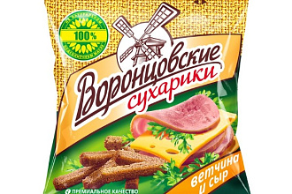 СУХАРИКИ микс ВОРОНЦОВСКИЕ АССОРТИ 80гр./36шт. РусКо