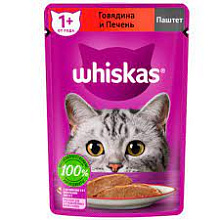 Корм влажный 75гр. д/кошек Говядина-Печень Whiskas