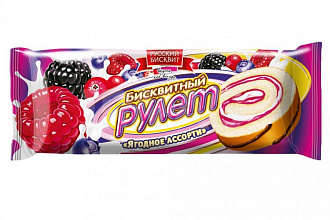 Рулет фрукт.Рус.бисквит 175г/10шт Ягодное Ассорти