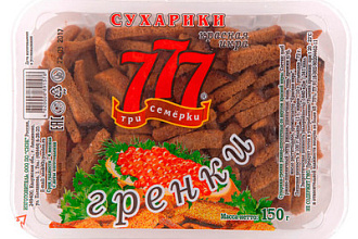 Гренки "777" Красная икра 150г*12 контейнер