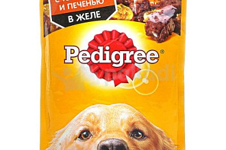 Корм влажный PEDIGREE д/собак ТЕЛЯТИНА ПЕЧЕНЬ ЖЕЛЕ 85г