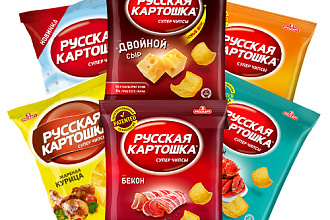 Чипсы "Русская картошка" Сметана/укроп  140г/9шт "Русскарт"