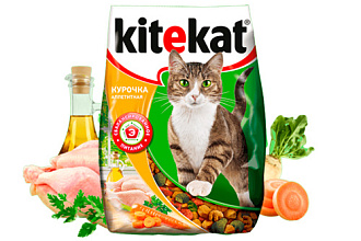 Корм сухой для кошек Курочка аппетитная 350гр./18шт. KiteKat