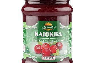 Клюква протертая с сахаром Экопродукт 320 гр
