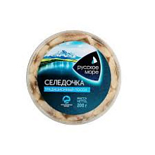 Сельдь филе-кусочки в масле традиц.посол 200гр. Русское Море