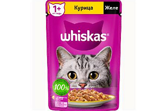 Корм влажный 75гр. д/кошек Курица желе Whiskas