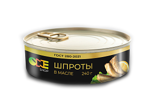 Шпроты в масле OneShop  ж/б ключ 240гр. 