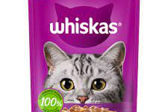 Корм влажный 75гр. д/кошек Лосось в желе Whiskas