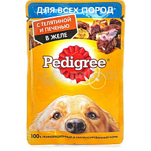 Корм влажный PEDIGREE д/собак ТЕЛЯТИНА ПЕЧЕНЬ ЖЕЛЕ 85г