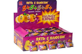 Карамель леденцовая, кислая атака 5+, 18гр/48шт
