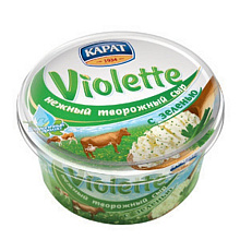 Сыр Виолетта творожный с Зеленью 140г/12шт Карат
