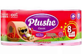 Бумага туалетная PLUSHE Classik Клубника 8 рул. 2сл