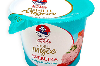 Паста из треск.рыб Фиш мусс с кальмаром и креветкой 140гр С Бремор