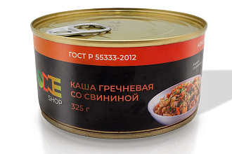 Каша гречневая со свининой OneShop 325гр.ж/б