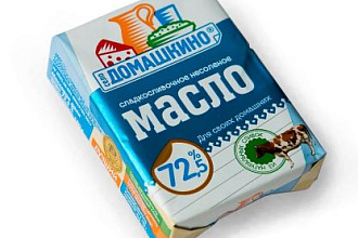 Масло сладкосливочное несоленое 72,5% 180 г Село Домашкино 