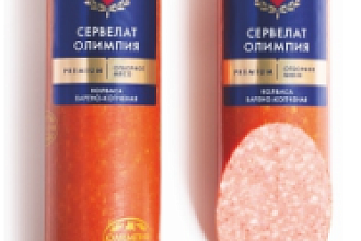 Сервелат Олимпия в/к в/у СРЕЗ 300гр. Олимпия