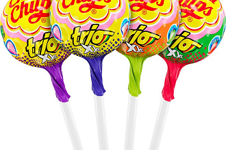 Карамель Chupa Chups XXL Trio с жевательной резинкой, 29гр.