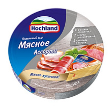 Сыр плавленный Hochland 140гр.круг Ассорти мясное