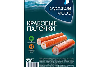 Крабовые палочки заморожен. Русское Море 200гр./30шт.
