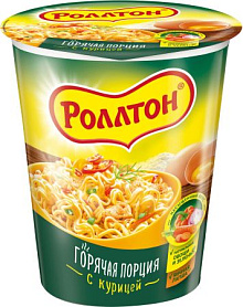 Лапша быстрого приготовления Роллтон Горячая порция с курицей, 70г