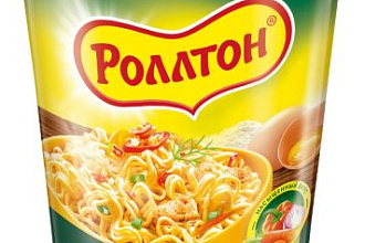 Лапша быстрого приготовления Роллтон Горячая порция с курицей, 70г