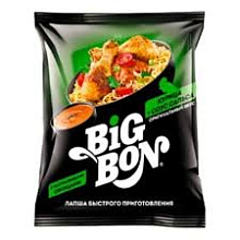 Лапша Б/П BIG BON 75 г Курица+соус Сальса (брикет)*48