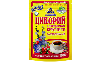 Цикорий ЗДОРОВЬЕ с брусникой 100г 1*12 пакет зип